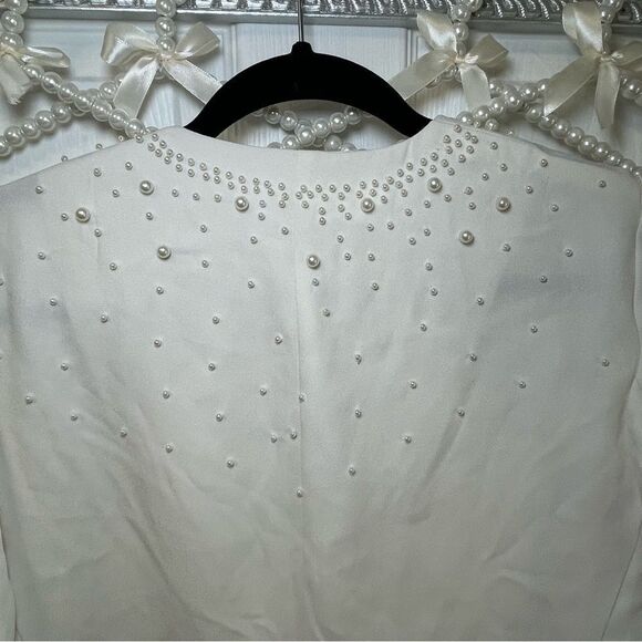 Studio C White Pearl Detailed Button Up - Picture 8 of 8